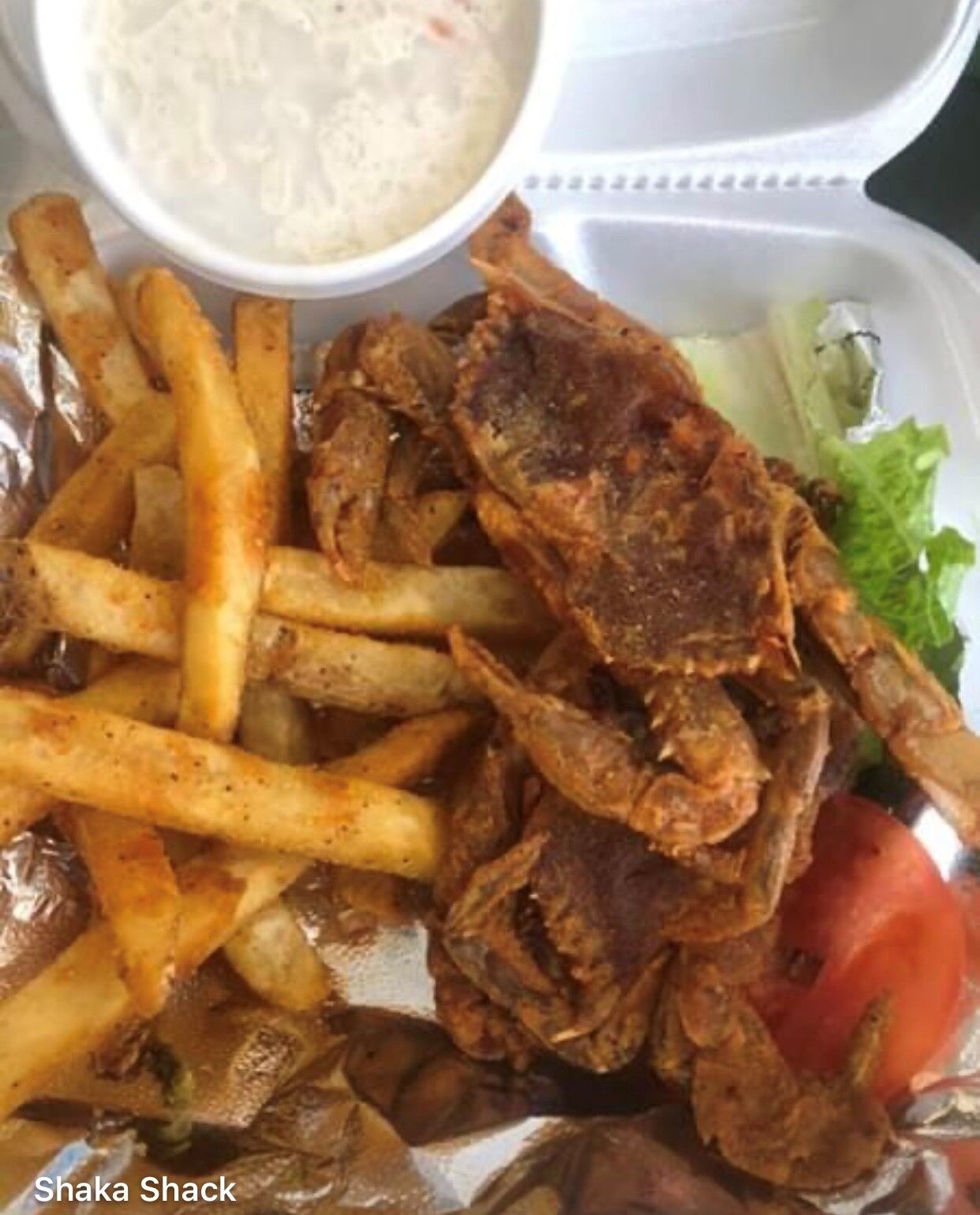 Shaka Shack softshells meal